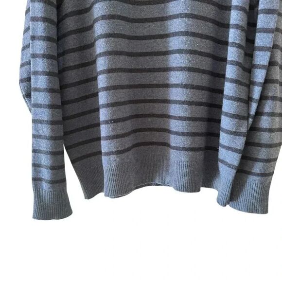 Peter Millar Striped Quarter-Zip Mock Turtleneck Sweater Merino Wool SZ XL #2320 - Picture 4 of 12